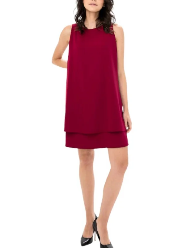 Double Caver Swing Dress In Beets Dark color unclassified dresses