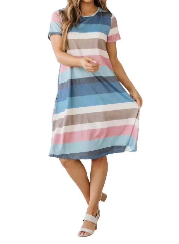 Eliana Color Block Dress In Multicolor Silk unclassified dresses