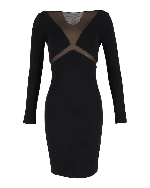 Emilio Pucci Mesh Cut-Out Dress in Black Cotton Breathable unclassified dresses