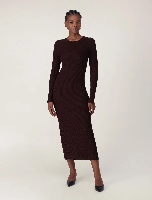 Georgia Textured Crew Neck Dress Vacation unclassified dresses