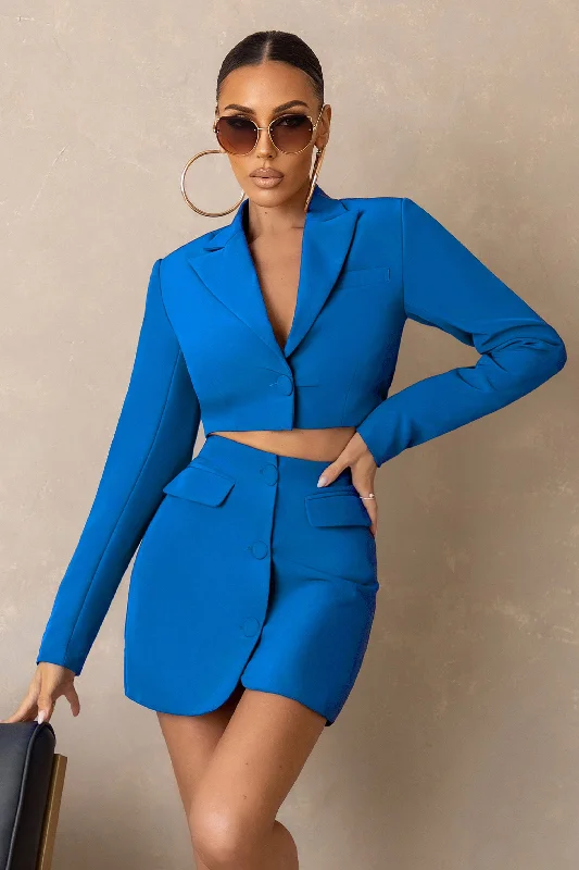 Investment | Royal Blue Crop Blazer Petite unclassified dresses