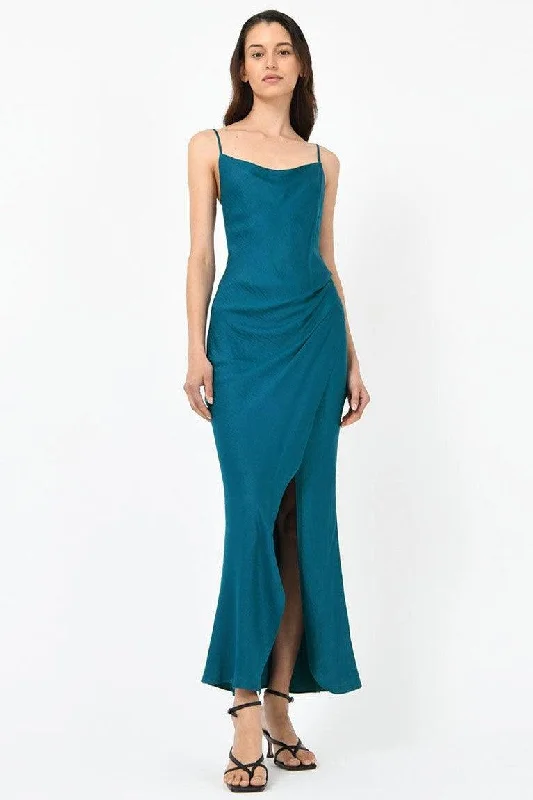 Isabella Low Back Dress - Teal Engagement unclassified dresses