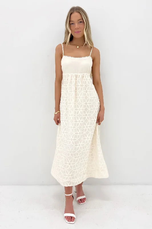 Jaime Midi Dress Cream Vintage Midi Skirt