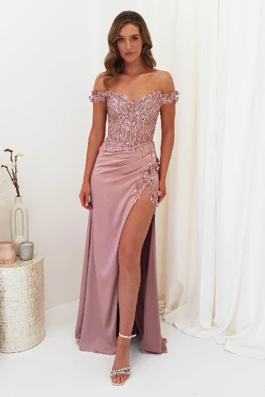 Khacy Embellished Gown | Mauve Fall unclassified dresses