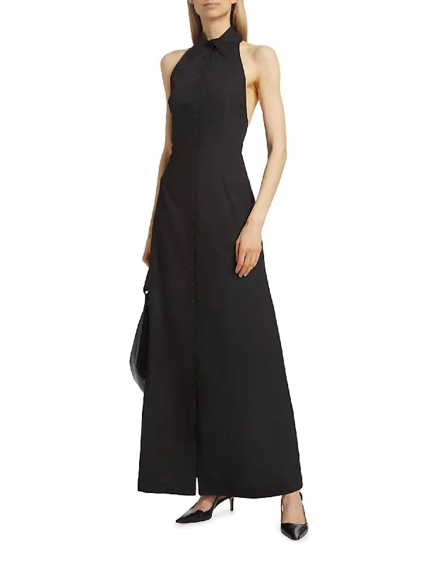 Layton Halter Dress In Black One-shoulder unclassified dresses