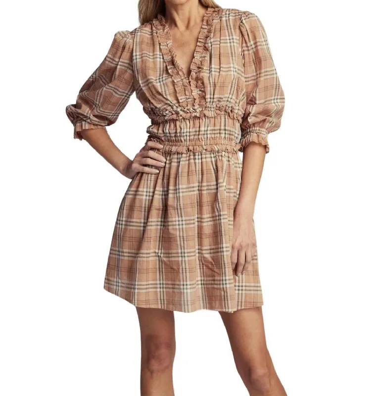 Maisie Dress In Plaid Soft fabric unclassified dresses