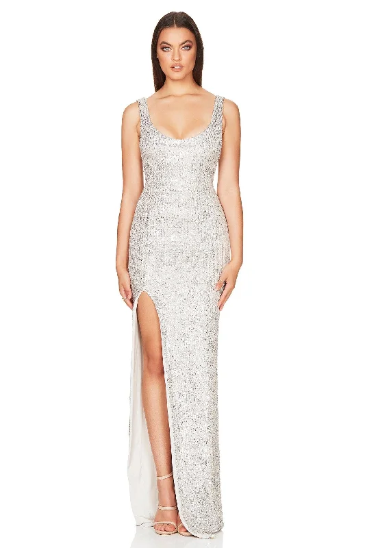 Nookie Demi Gown - Silver Wrap unclassified dresses