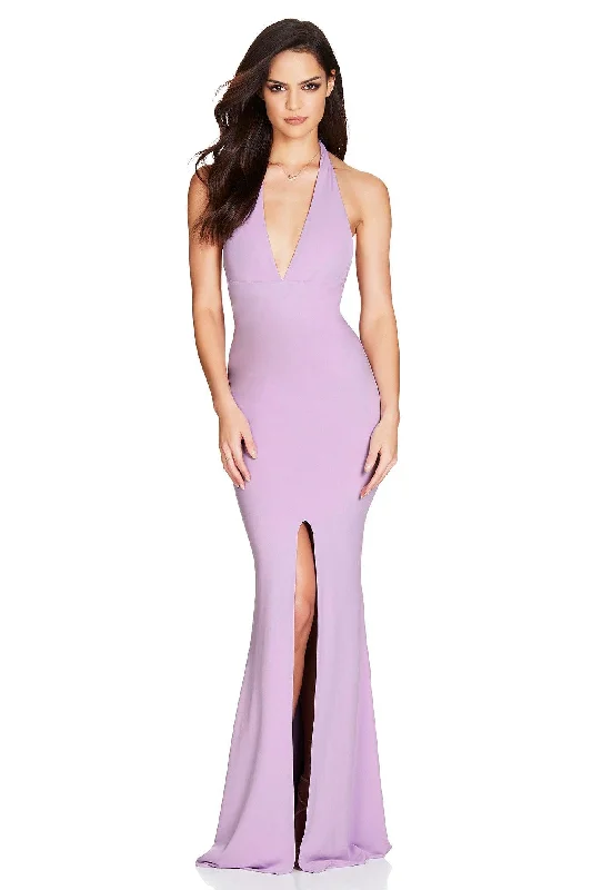 Nookie Illegal Halter Gown - Lilac One-shoulder unclassified dresses