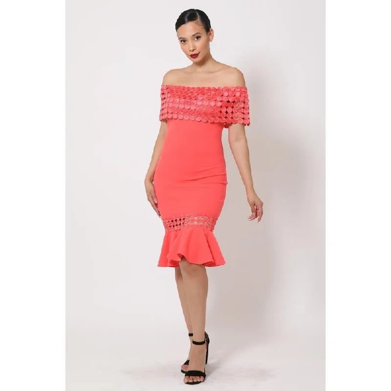 Off Shoulder Crochet Band Fashion Dress One-shoulder unclassified dresses