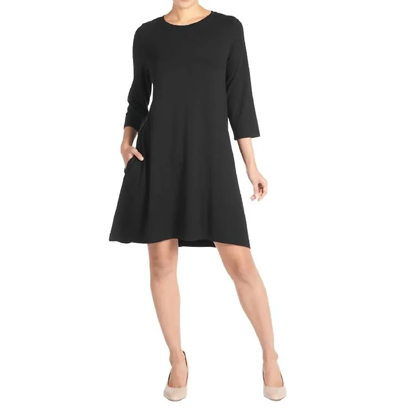 Oh So Soft Tunic Dress In Black Satin unclassified dresses