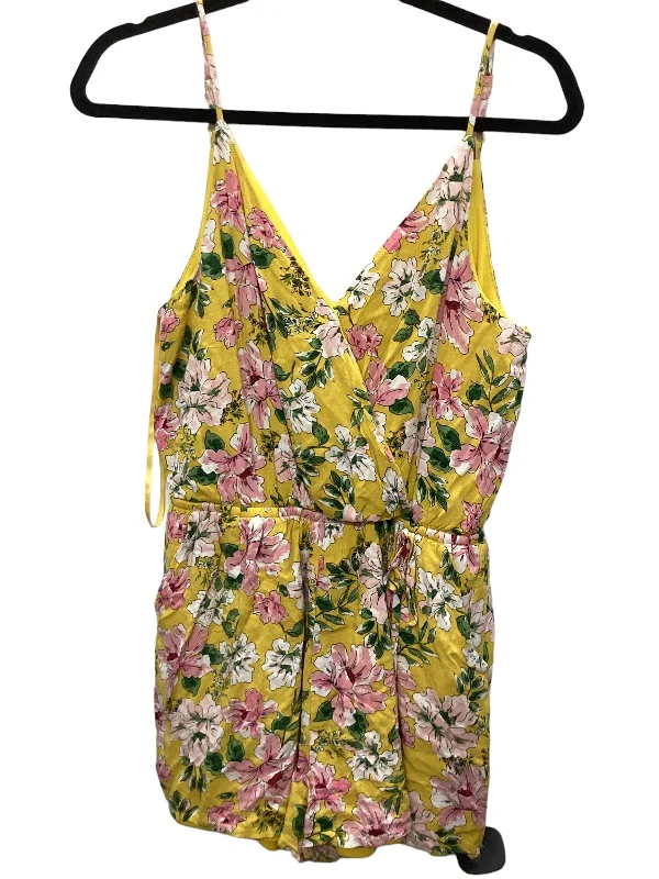 Pink & Yellow Romper One Clothing, Size M Designer unclassified dresses