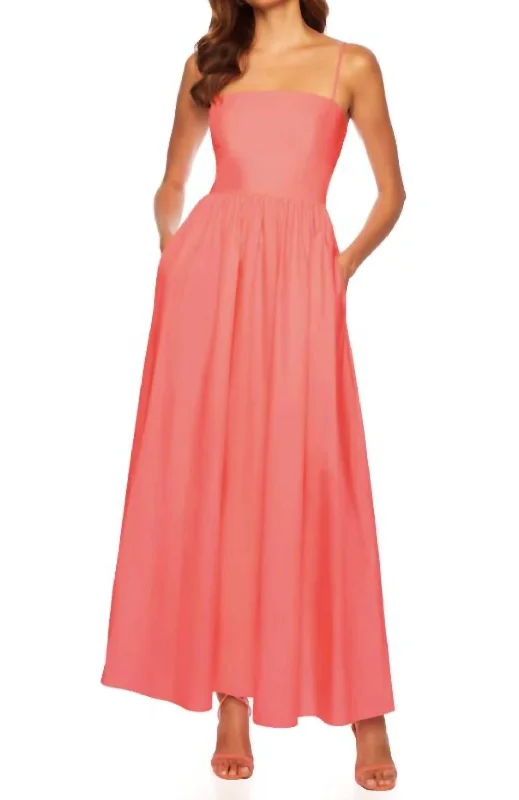 Poplin Open Back Dress In Knockout Pink High-end unclassified dresses