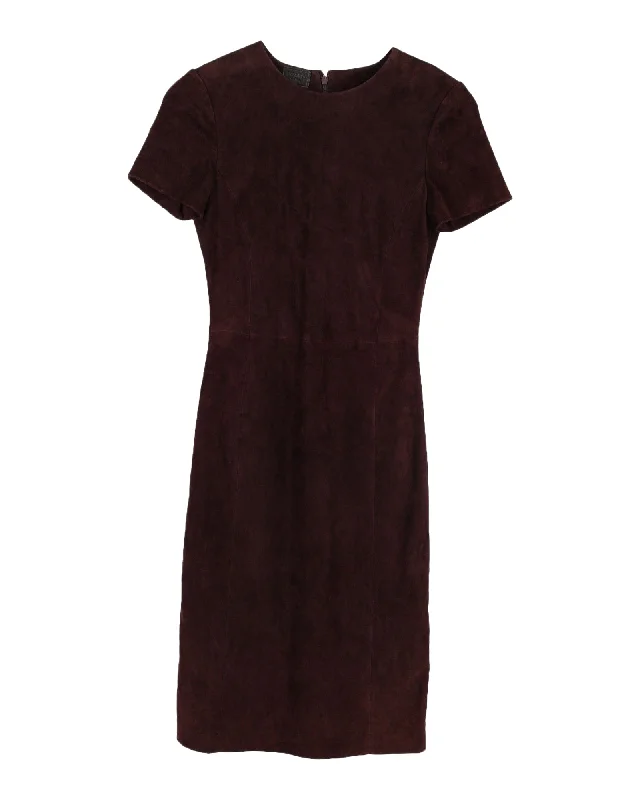 Prada Sheath Dress in Burgundy Suede Wedding guest unclassified dresses