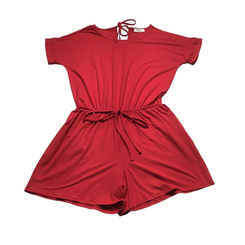 Red Romper Zenana Outfitters, Size Xl Date night unclassified dresses