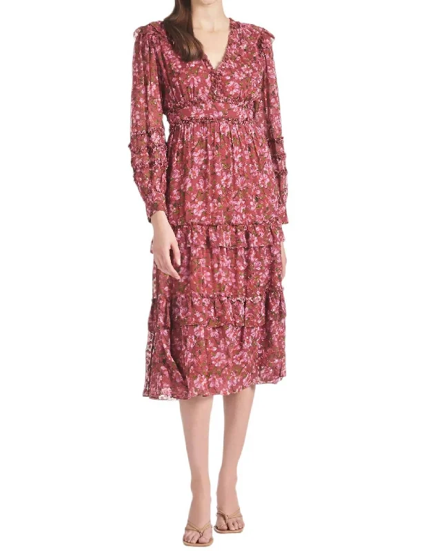 Ronnie Dress In Bordeaux Bloom Best-selling unclassified dresses