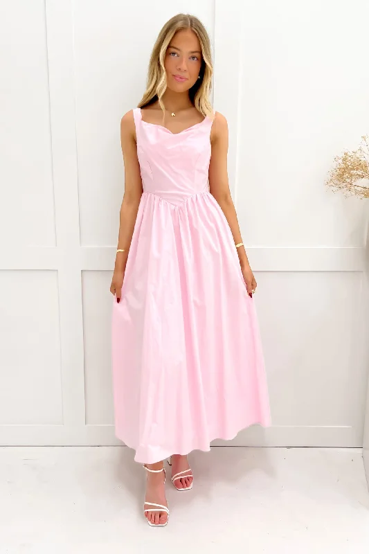 Shamira Midi Dress Pink Midi Skirt Trend