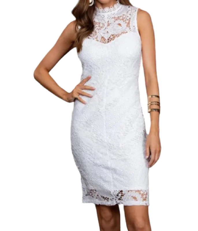 Sleeveless Crochet Dress In White Anniversary unclassified dresses