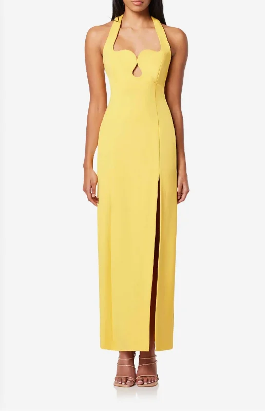 Tuning Halter Gown In Yellow Lightweight unclassified dresses