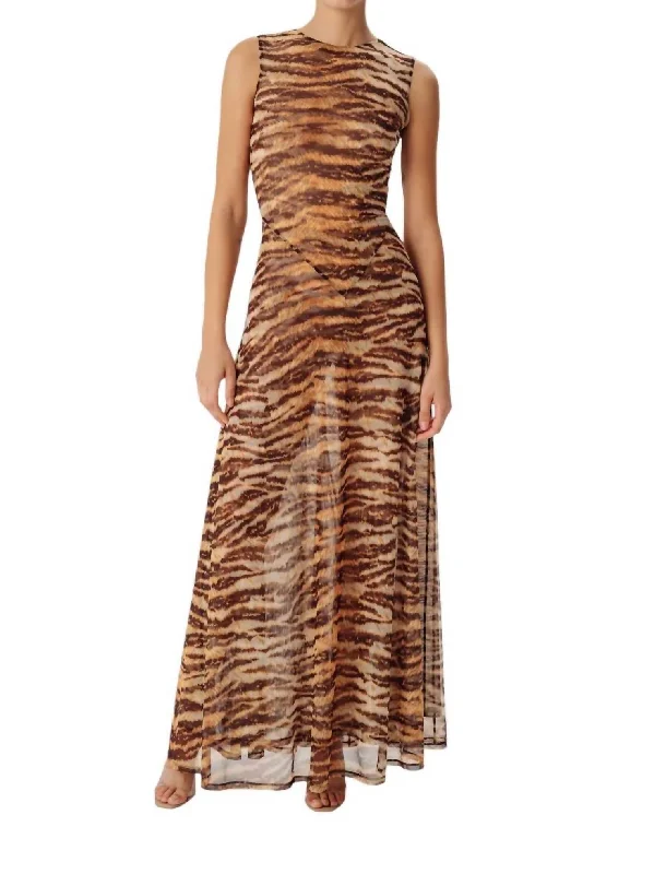 Uzina Mesh Dress In Animal Print Graduation unclassified dresses