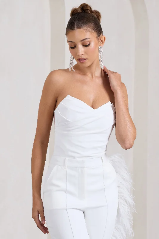 Coupled Up | White Corset Strapless Bodysuit Trendy new unclassified dresses