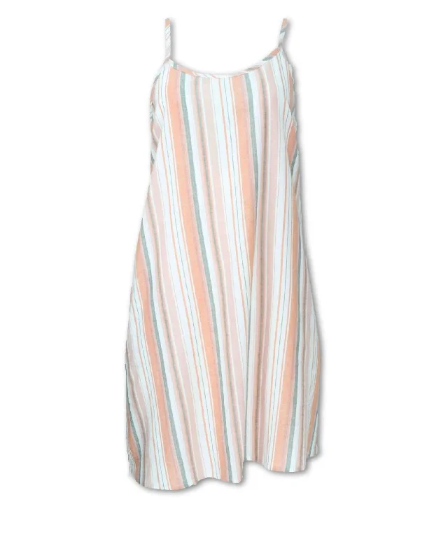 Women's Striped Slip Dress In Sunset Ruffled unclassified dresses