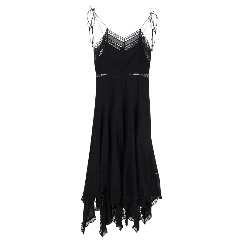 Zimmermann Bowie Sleeveless Handkerchief Hem Dress in Black Cotton Holiday unclassified dresses